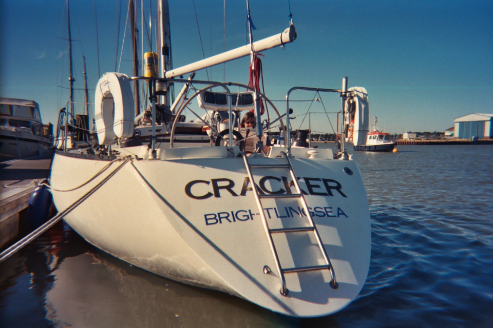 Cracker, at home on her pontoon berth