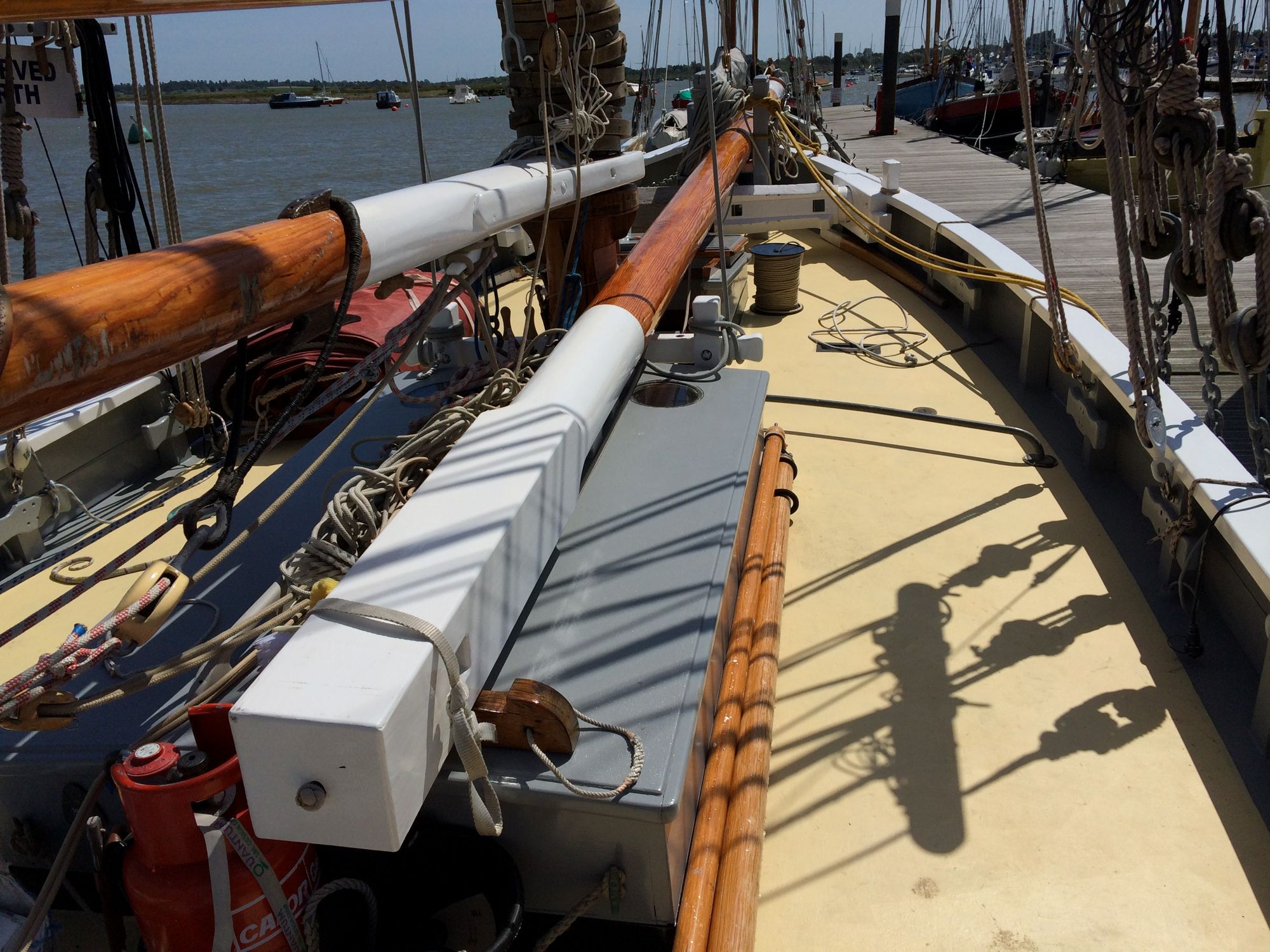 there's the bowsprit, stowed aboard